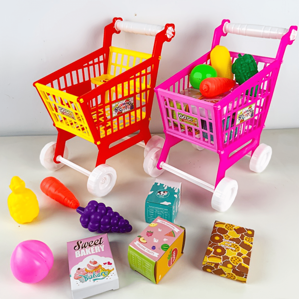 Toy Cash Register - Çocuklar için Simüle Alışveriş Arabası Oyuncakları,