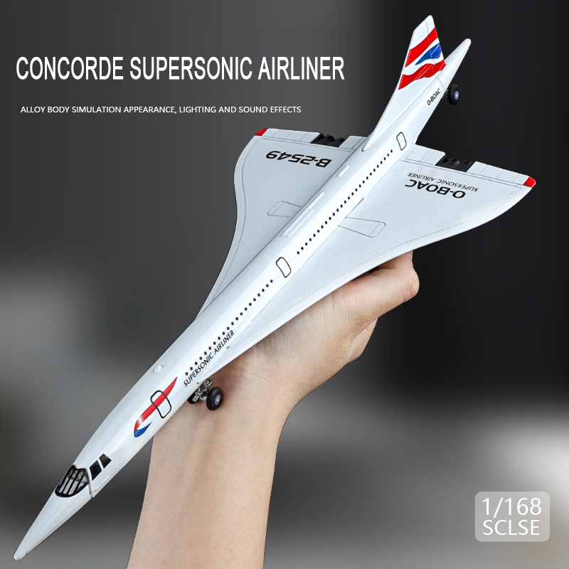 Kids Quiet Toys - 1/168 Ölçekli Concorde Süpersonik Uçak Modeli,